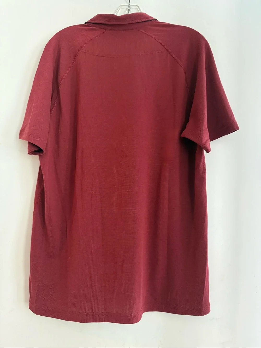 Rhone Men's Burgundy Delta Piqué Polo Shirt Short Sleeve Size L